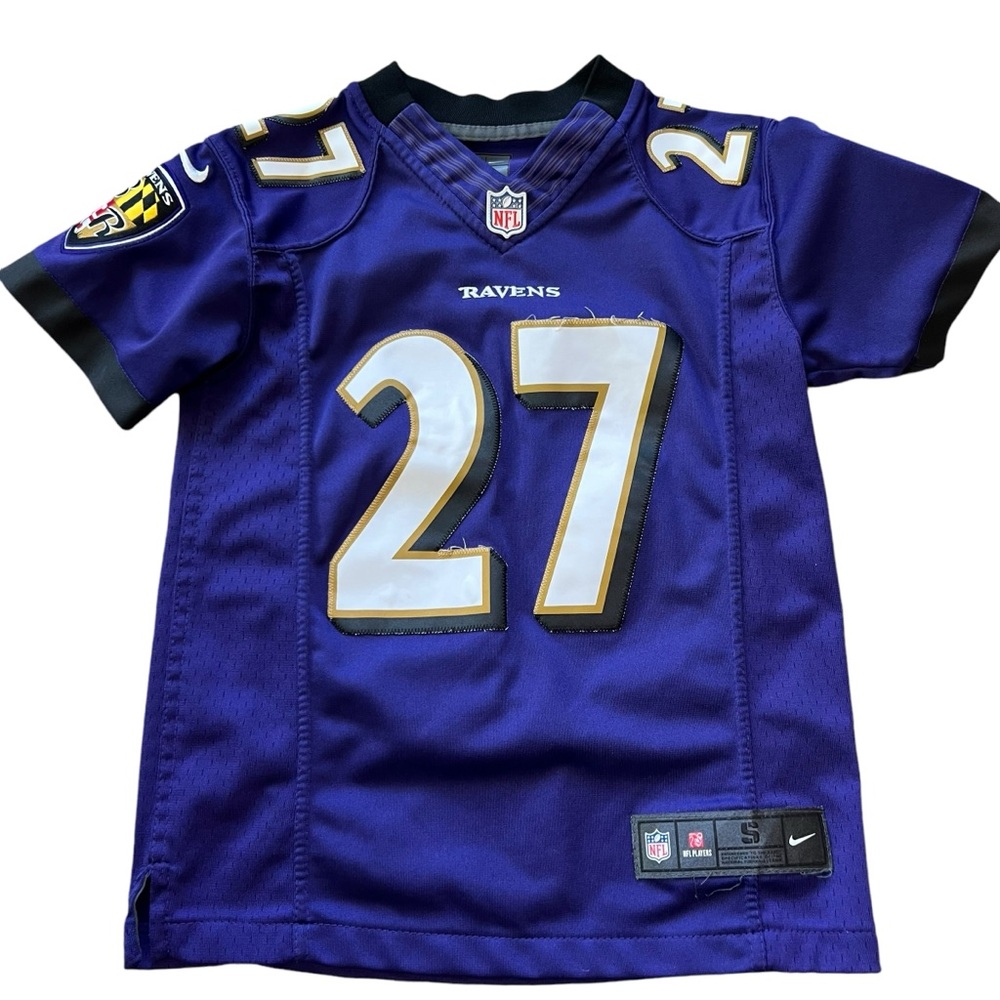 NFL Baltimore Ravens Jersey Child Sz S Rice 27 Appliqué